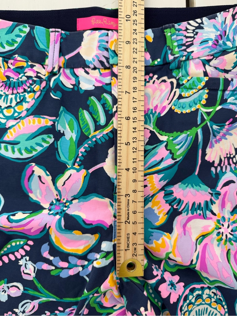 Lilly Pulitzer Kelly Stretch Pants High Tide Navy She’s Got Sol NWT Size 6 - Picture 7 of 8